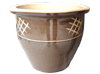 Garden Accessories, Pots & Planters > Malay Series
Flat Rim Malay Pot : Carving Art #302 (Saddle Brown/Creme)