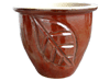 Garden Accessories, Pots & Planters > Malay Series
Flat Rim Malay Pot : Leaf Carving #305 (Oxblood Red)