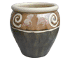 Clay Pots & Planters > Urn Series
HaiNam Urn : Design #302:<br>Rim Unglazed (Green & Brown)