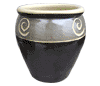 Clay Pots & Planters > Urn Series
HaiNam Urn : Design #302:<br>Rim Unglazed (Black & Grey)