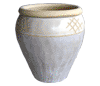 Clay Pots & Planters > Urn Series
HaiNam Urn : Design #303:<br>Rim Unglazed (Lavender & Yellow)