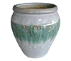 Clay Pots & Planters > Urn Series
HaiNam Urn : Stamped Design #303:<br>Rim Glazed (Lavender/Green)