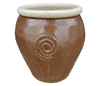 Clay Pots & Planters > Urn Series
HaiNam Urn : Stamped Design #304:<br>Rim Unglazed (Saddle Brown)