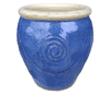 Clay Pots & Planters > Urn Series
HaiNam Urn : Stamped Design #304:<br>Rim Unglazed (Imperial Blue)