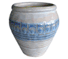 Clay Pots & Planters > Urn Series
HaiNam Urn : Stamped Design #302:<br>Rim Glazed (Lavender/Blue)