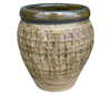 Clay Pots & Planters > Urn Series
HaiNam Urn : Stamped Design #306:<br>Rim Glazed (Brush Brown)