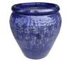 Clay Pots & Planters > Urn Series
HaiNam Urn : Stamped Design #306:<br>Rim Glazed (Imperial Blue)