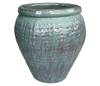 Clay Pots & Planters > Urn Series
HaiNam Urn : Stamped Design #306:<br>Rim Glazed (Imperial Green)
