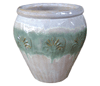 Clay Pots & Planters > Urn Series
HaiNam Urn : Stamped Design #305:<br>Rim Glazed (Lavender/Green)