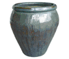 Clay Pots & Planters > Urn Series
HaiNam Urn : Design #306:<br>Rim Glazed (Green/Brown)