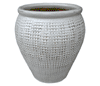 Clay Pots & Planters > Urn Series
HaiNam Urn : Stamped Design #306:<br>Rim Glazed (Off White)