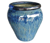 Clay Pots & Planters > Urn Series
HaiNam Urn : Plain Color:<br>Rim Glazed (Falling Blue)