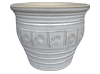 Plant Container, Pots & Planters > Malay Series
Malay Aztec Pot : Stamped Design #302:<br>Rim Unglazed (Running White)