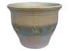 Plant Container, Pots & Planters > Malay Series
Malay Aztec Pot : Stamped Design #309:<br>Rim Unglazed (Honey/Green)