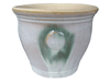 Plant Container, Pots & Planters > Malay Series
Malay Aztec Pot : Stamped Design #310:<br>Rim Unglazed (Lavender/Green)