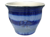 Plant Container, Pots & Planters > Malay Series
Malay Aztec Pot : Stamped Design #311:<br>Rim Unglazed (Imperial Blue)