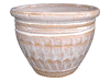 Frost Proof Pots & Planters > Malay Series
Round Rim Malay Pot : Special Art Design: Scalloped (Running Beige)