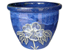 Frost Proof Pots & Planters > Malay Series
Round Rim Malay Pot : Flower Carving #108 (Imperial Blue)