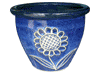 Frost Proof Pots & Planters > Malay Series
Round Rim Malay Pot : Flower Carving #112 (Imperial Blue)