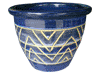 Frost Proof Pots & Planters > Malay Series
Round Rim Malay Pot : Carving Art #119 (Imperial Blue)