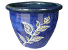 Frost Proof Pots & Planters > Malay Series
Round Rim Malay Pot : Leaf Carving #103 (Imperial Blue)