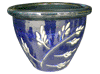 Frost Proof Pots & Planters > Malay Series
Round Rim Malay Pot : Leaf Carving #104 (Imperial Blue)