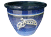 Frost Proof Pots & Planters > Malay Series
Round Rim Malay Pot : Leaf Carving #106 (Imperial Blue)