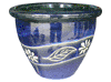 Frost Proof Pots & Planters > Malay Series
Round Rim Malay Pot : Leaf Carving #108 (Imperial Blue)