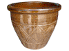 Frost Proof Pots & Planters > Malay Series
Round Rim Malay Pot : Carving Art #126 (Running Brown)