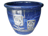 Frost Proof Pots & Planters > Malay Series
Round Rim Malay Pot : Flower Carving #127 (Imperial Blue)