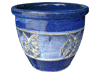 Frost Proof Pots & Planters > Malay Series
Round Rim Malay Pot : Leaf Carving #117 (Imperial Blue)