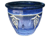 Frost Proof Pots & Planters > Malay Series
Round Rim Malay Pot : Leaf Carving #119 (Imperial Blue)