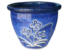 Frost Proof Pots & Planters > Malay Series
Round Rim Malay Pot : Flower Carving #132 (Imperial Blue)