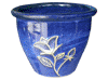 Frost Proof Pots & Planters > Malay Series
Round Rim Malay Pot : Flower Carving #133 (Imperial Blue)