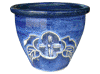 Frost Proof Pots & Planters > Malay Series
Round Rim Malay Pot : Flower Carving #134 (Imperial Blue)