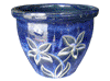 Frost Proof Pots & Planters > Malay Series
Round Rim Malay Pot : Flower Carving #135 (Imperial Blue)