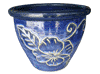 Frost Proof Pots & Planters > Malay Series
Round Rim Malay Pot : Flower Carving #136 (Imperial Blue)