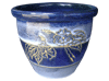 Frost Proof Pots & Planters > Malay Series
Round Rim Malay Pot : Flower Carving #139 (Imperial Blue)