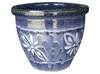 Frost Proof Pots & Planters > Malay Series
Round Rim Malay Pot : Carving Art #137 (Dark Blue/White)