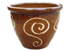 Frost Proof Pots & Planters > Malay Series
Round Rim Malay Pot : Carving Art #123 (Running Brown)