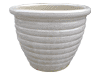 Frost Proof Pots & Planters > Malay Series
Round Rim Malay Pot : Special Art Design: Ribbed (Dimple White)