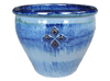 Frost Proof Pots & Planters > Malay Series
Round Rim Malay Pot : Stamped Design #112:<br>Diamond (Falling Blue)