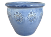 Frost Proof Pots & Planters > Malay Series
Round Rim Malay Pot : Stamped Design #108:<br>Sun Flower (Blossom Blue)