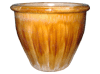 Frost Proof Pots & Planters > Malay Series
Round Rim Malay Pot : Plain Color:<br>Rim Glazed (Swirl Honey)