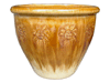 Frost Proof Pots & Planters > Malay Series
Round Rim Malay Pot : Stamped Design #108:<br>Sun Flower (Swirl Honey)