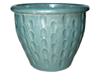 Frost Proof Pots & Planters > Malay Series
Round Rim Malay Pot : Special Art Design: Rain Drops (Milky Green)