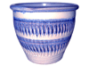 Frost Proof Pots & Planters > Malay Series
Round Rim Malay Pot : Special Art Design: Duo Vertical Grooves (Blue Deco)