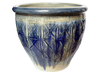 Frost Proof Pots & Planters > Malay Series
Round Rim Malay Pot : Stamped Design #115:<br>Fences (Swirl Blue)