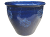 Frost Proof Pots & Planters > Malay Series
Round Rim Malay Pot : Stamped Design #116:<br>Maple Leaf (Imperial Blue)