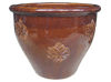 Frost Proof Pots & Planters > Malay Series
Round Rim Malay Pot : Stamped Design #116:<br>Maple Leaf (Running Brown)